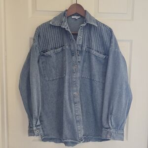 Light Wash Denim Button-Up Shirt
